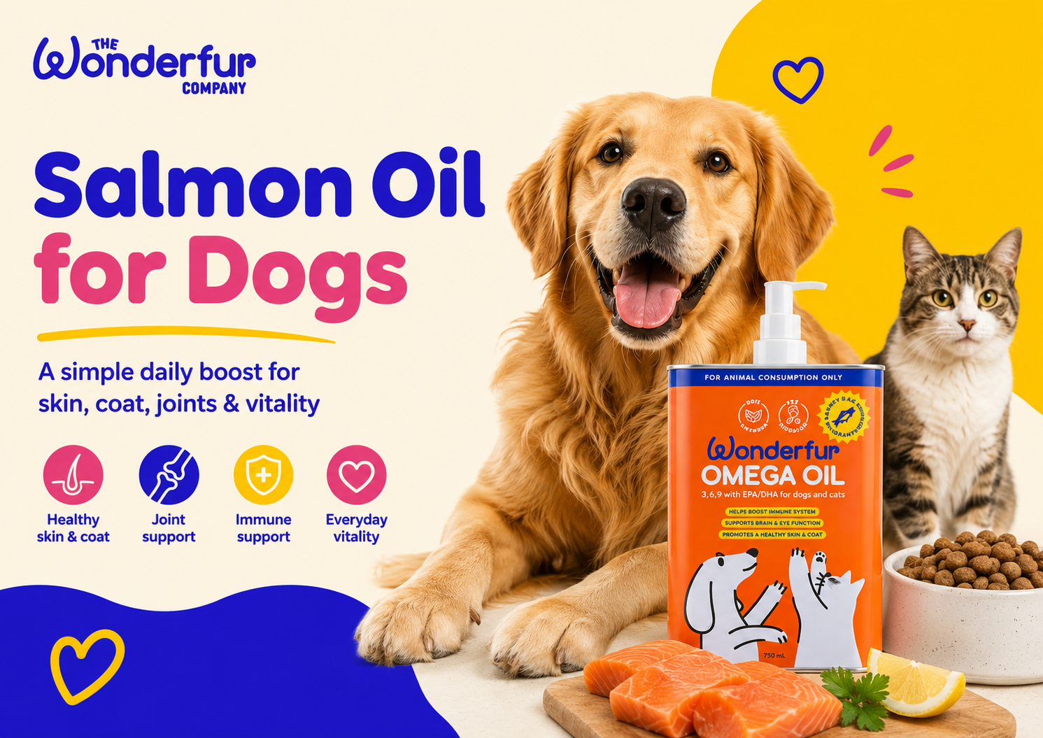 Pure Salmon Oil for Dogs: The Simple Daily Boost for Skin, Coat, Joints and Everyday Vitality