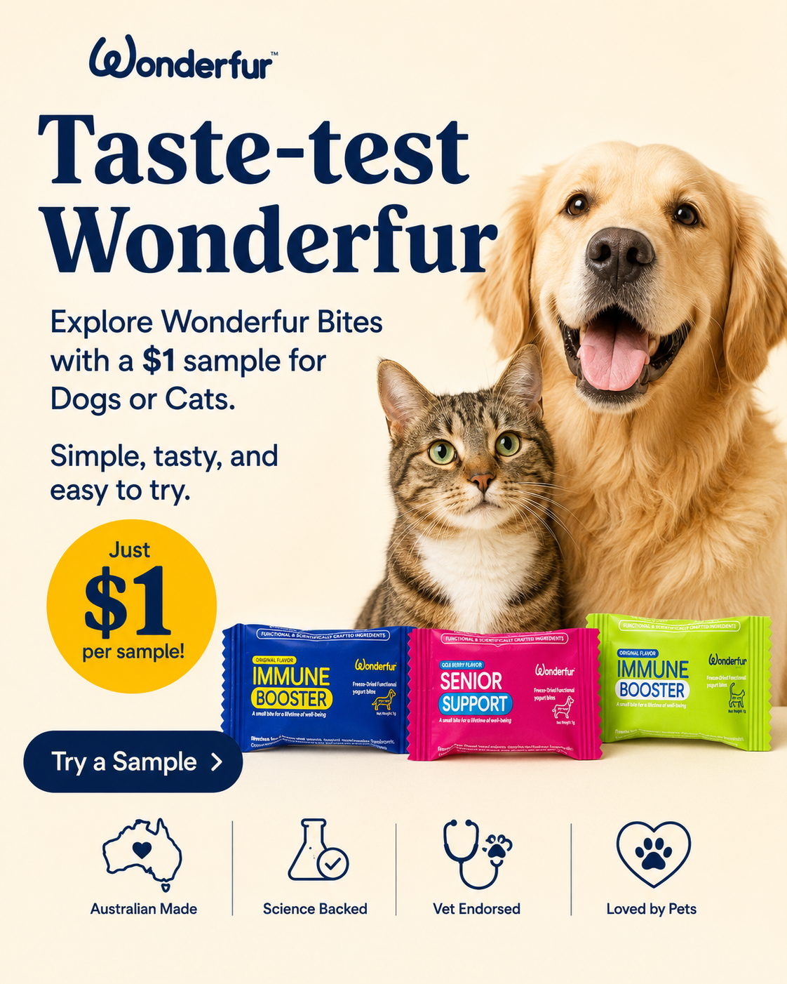 Try A Sample Wonderfur Bites $1 Sample | Try Premium Pet Health Today