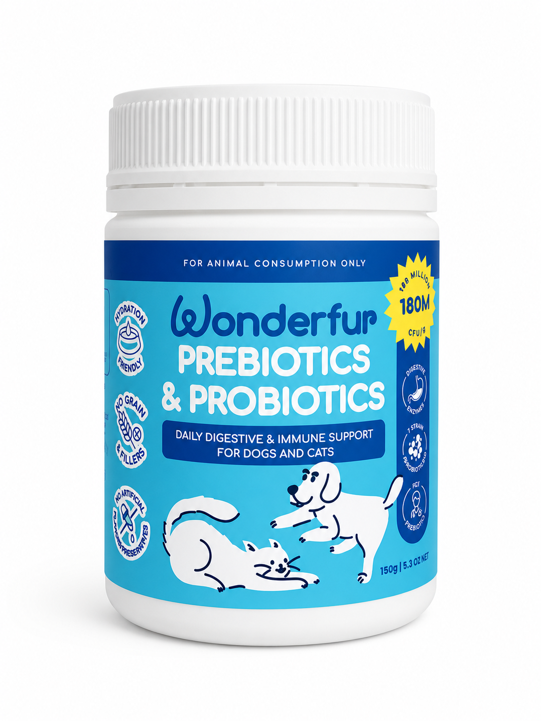 Wonderfur Prebiotics & Probiotics for dogs and cats 150g