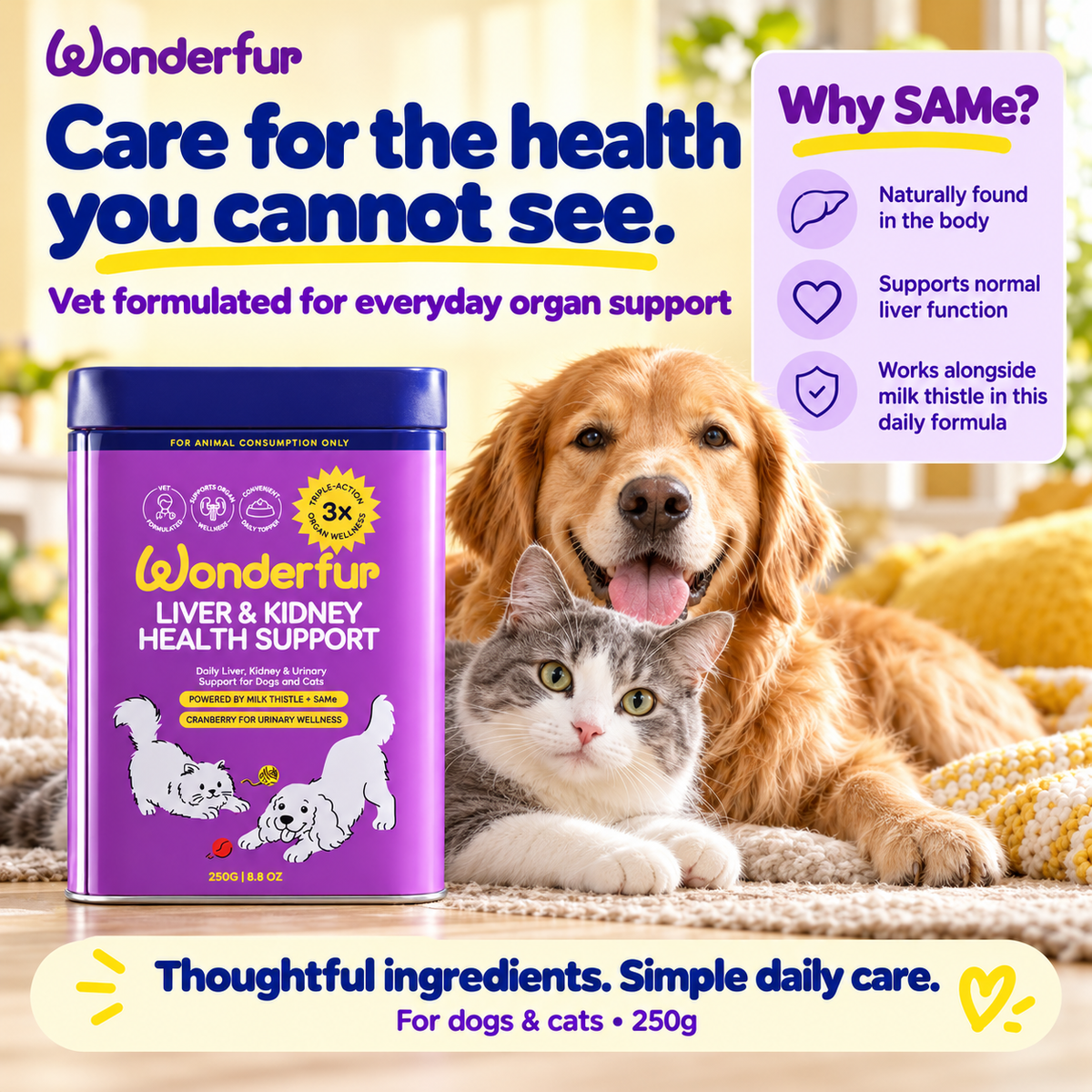 Wonderfur Liver & Kidney Health Powder for Dogs & Cats  250g