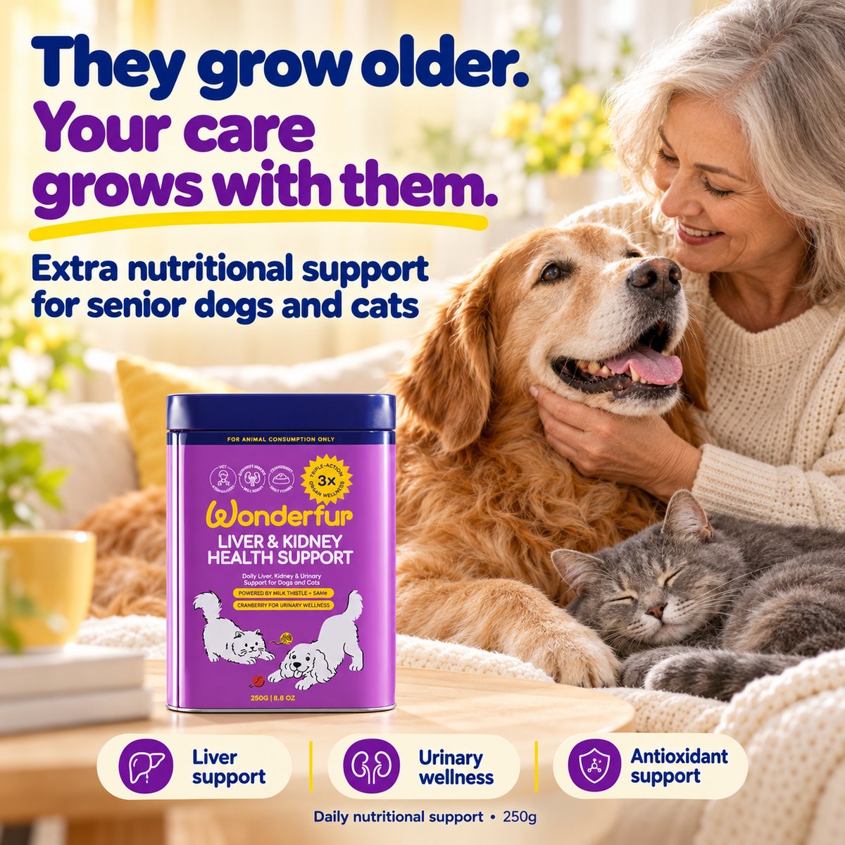 Wonderfur Liver & Kidney Health Powder for Dogs & Cats  250g