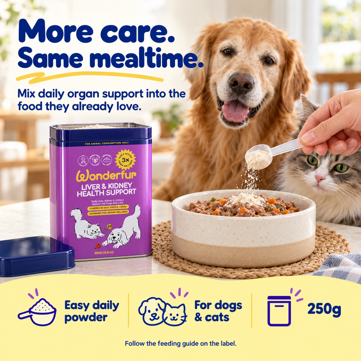 Wonderfur Liver & Kidney Health Powder for Dogs & Cats  250g